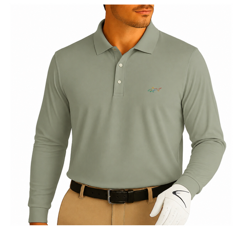 Long Sleeve Solid Pique Golf Polo
