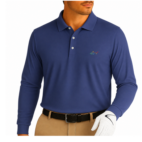 Long Sleeve Solid Pique Golf Polo