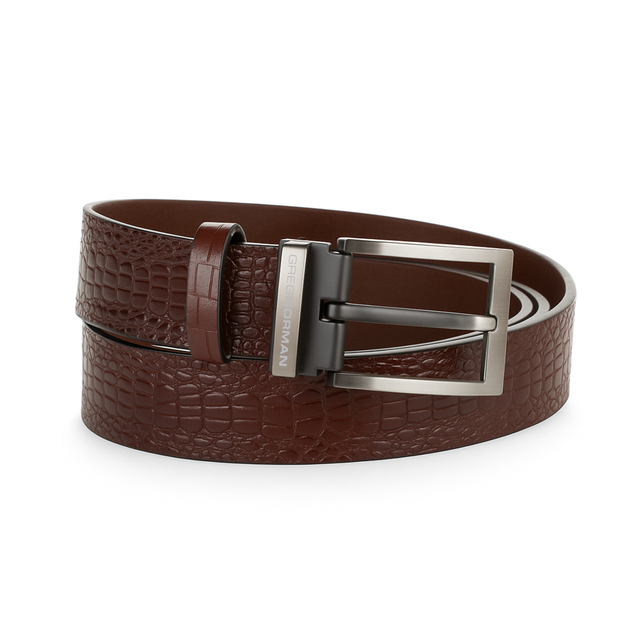 Textured Leather Golf Belt