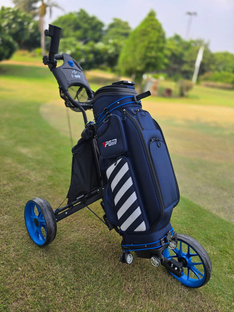 Caddytek Push Cart 3 Wheel with Foot Brake 1-Second Fold/Unfold, Adjustable Handle, Umbrella Holder, Beverage Compartment & Storage, Lightweight Aircraft-Grade Aluminum Frame Black