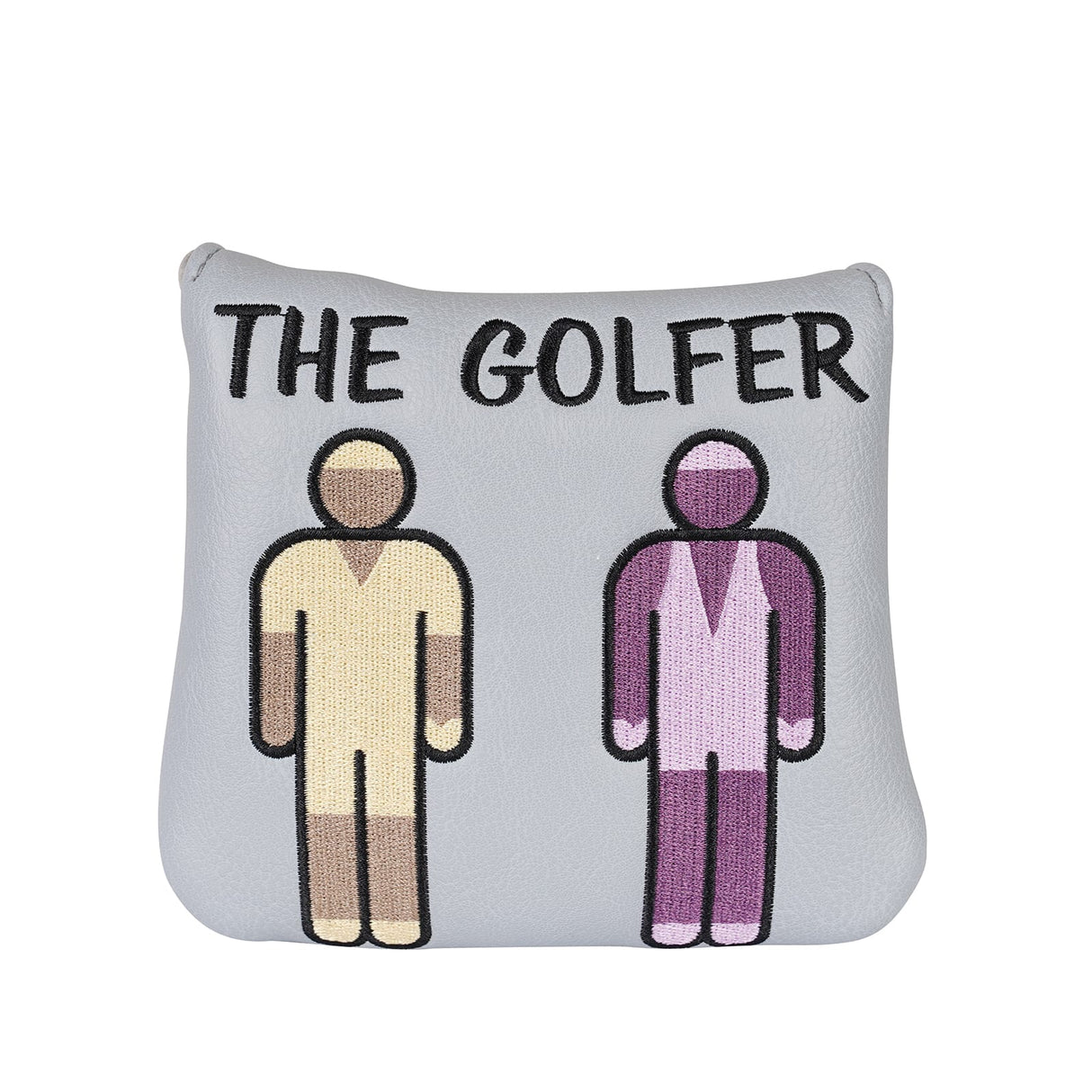 Gray PU Golf Magnetic Square Design Black Putter Cover
