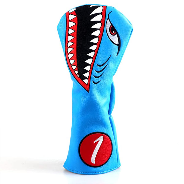 Blue PU Shark Driver Driver Headcover Golf Cover