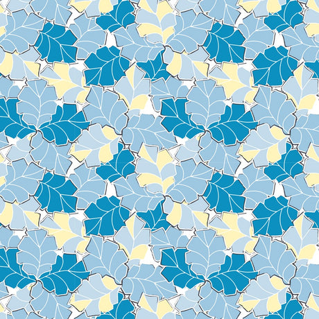 Men’s Golf Polo – Tropical Blue & Yellow Leaves