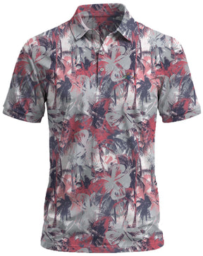 Greg Norman golf shirt with a floral pattern on a white background