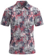 Greg Norman golf shirt with a floral pattern on a white background