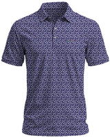Men's “Blue Vector” Geometric Golf Polo
