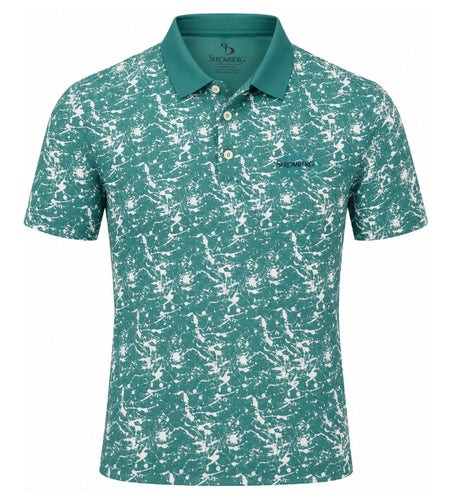 Men’s Abstract Splatter Printed Golf Polo