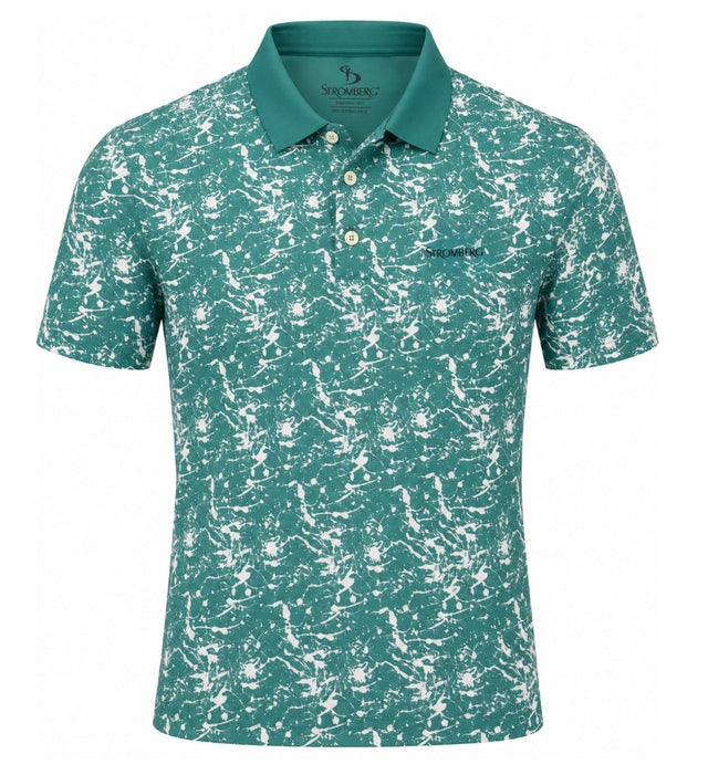 Men’s Abstract Splatter Printed Golf Polo