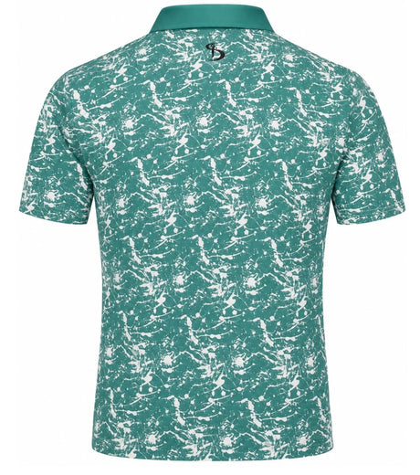 Men’s Abstract Splatter Printed Golf Polo