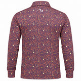 Men’s Botanical Print Stretchable Long Sleeve Golf Polo