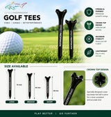 Pro Performance Crown Top Wooden Golf Tees - Pack Of 30