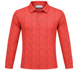 Artistic Glassware Print Full Sleeve Sleeve Golf Polo Shirt
