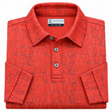 Artistic Glassware Print Full Sleeve Sleeve Golf Polo Shirt