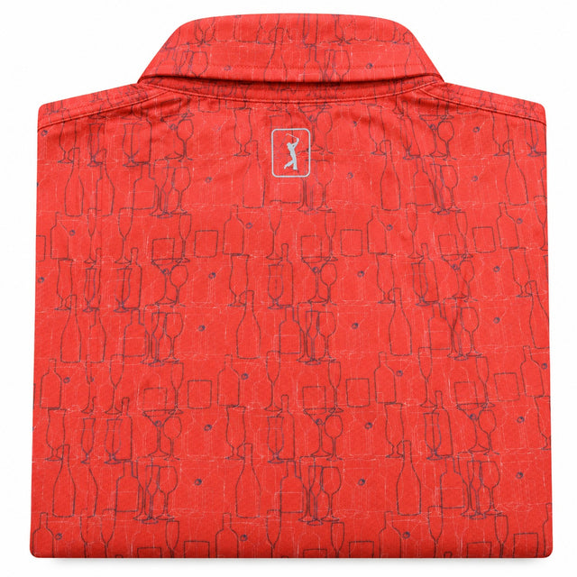 Artistic Glassware Print Full Sleeve Sleeve Golf Polo Shirt