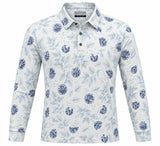 Citrus Bloom Print Short Sleeve Golf Polo Shirt