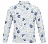 Citrus Bloom Print Short Sleeve Golf Polo Shirt