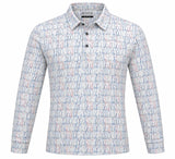 Artistic Glassware Print Full Sleeve Sleeve Golf Polo Shirt