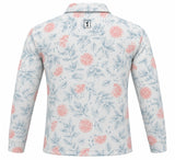 Citrus Bloom Print Short Sleeve Golf Polo Shirt