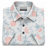 Citrus Bloom Print Short Sleeve Golf Polo Shirt