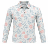 Citrus Bloom Print Short Sleeve Golf Polo Shirt