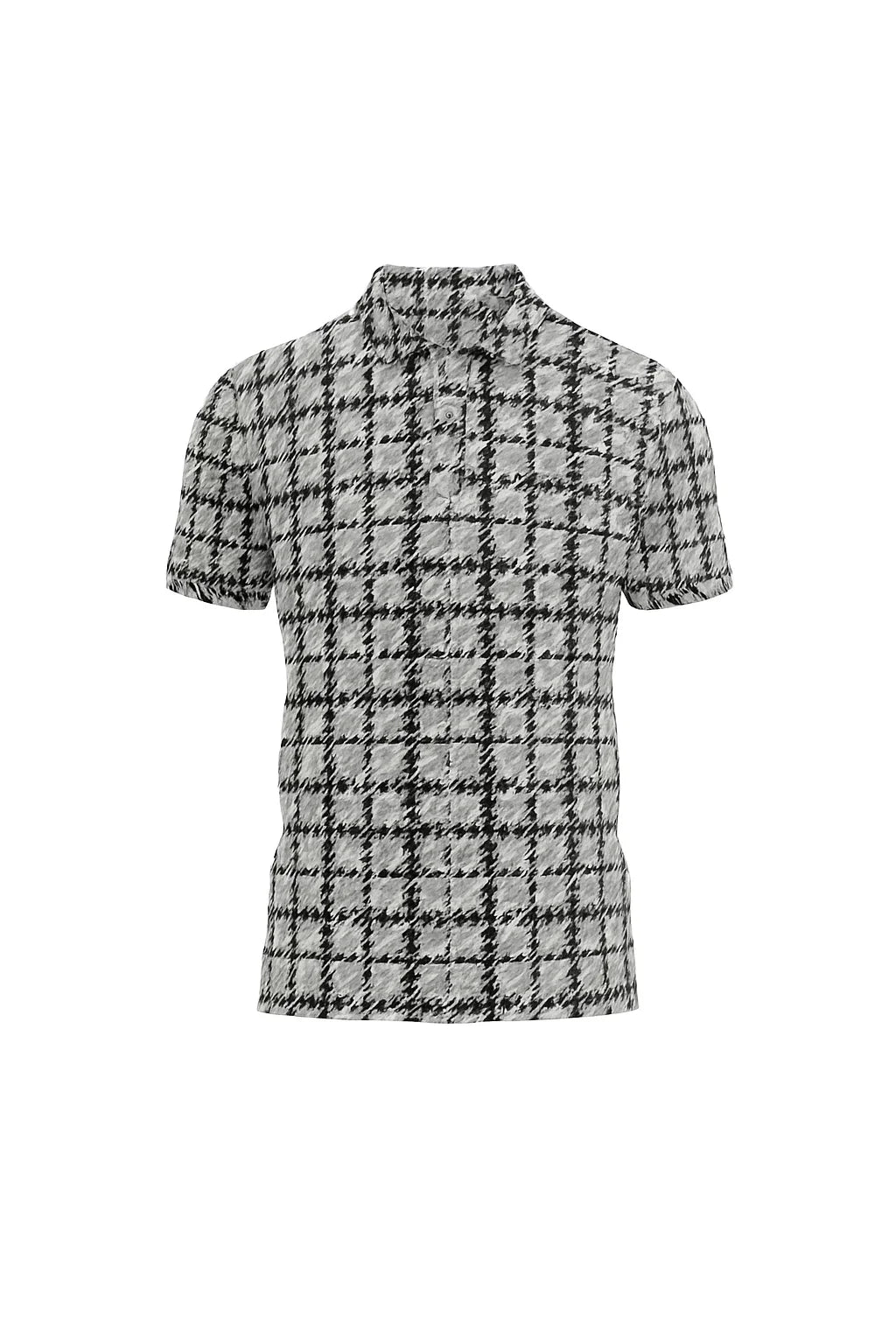 Men's Geometric Printed Golf Polo - Grey
