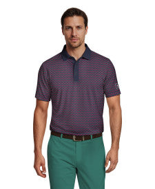 Azalea Geo Print Short Sleeve Golf Polo Shirt