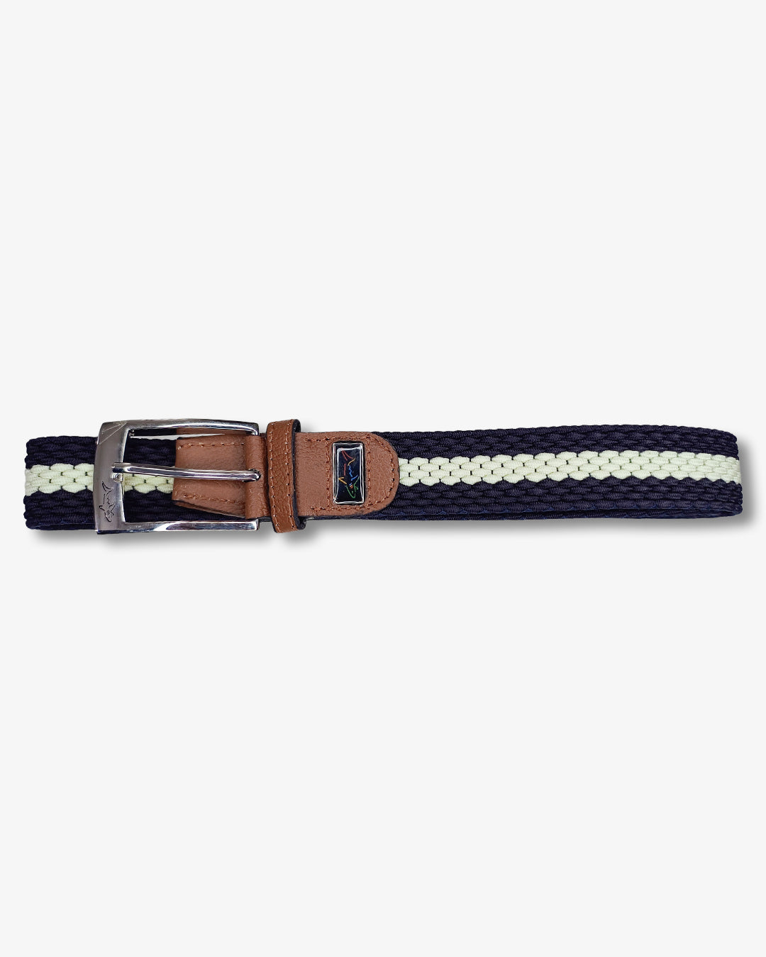 Men's Striped Stretchable Golf Braided Belt