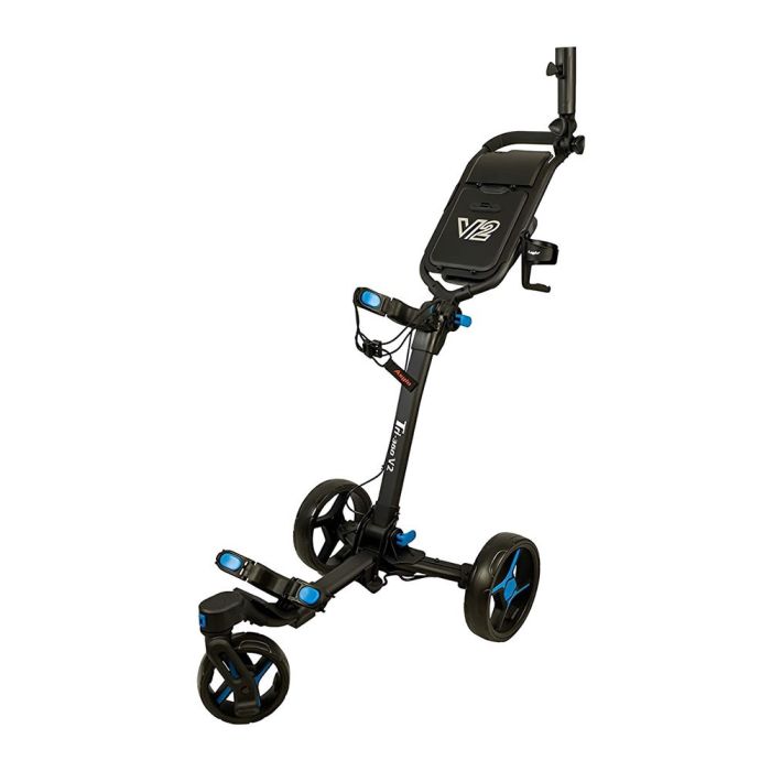 Tri-360 V2 Three Wheel Ultra Compact Foldable Golf Trolley - Black Grey