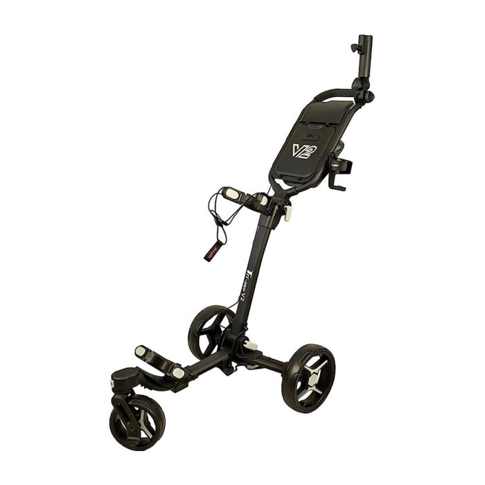 Tri-360 V2 Three Wheel Ultra Compact Foldable Golf Trolley - Black Grey
