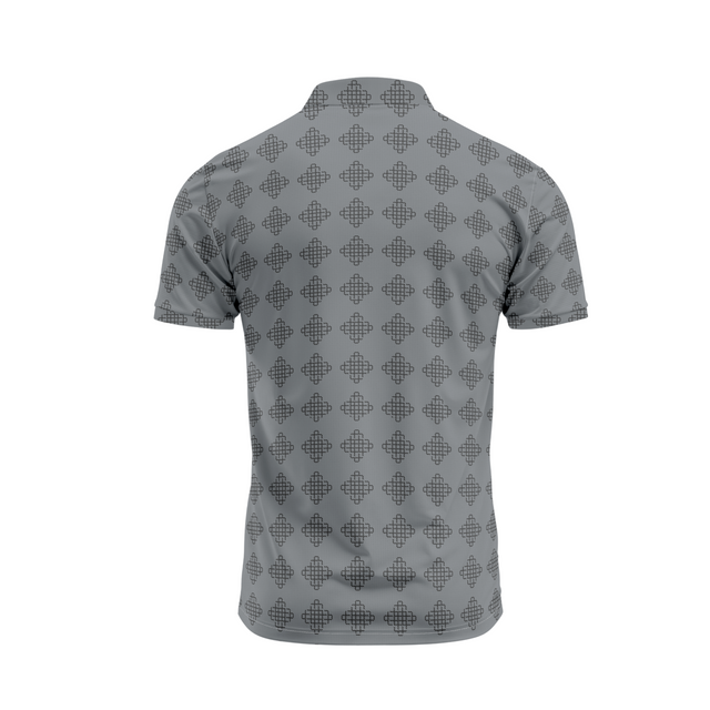 Men's Box Printed Golf Polo - Dark Grey