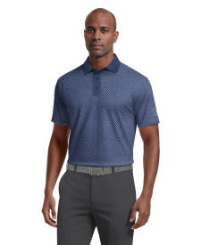 Linear Jaspe Print Short Sleeve Golf Polo Shirt