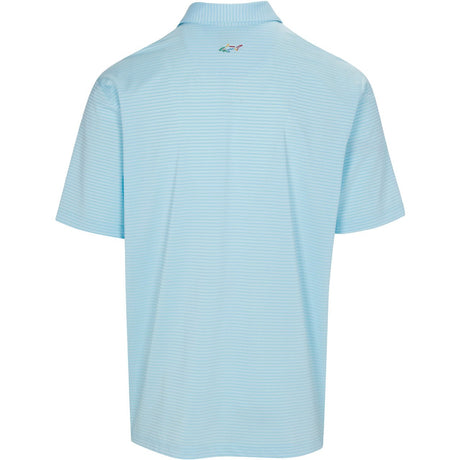 Freedom Micro Pique Classic Stripe Polo  T Shirt - Misty blue