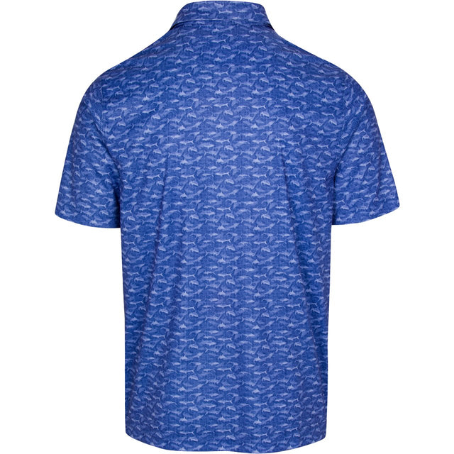 Greg Norman Lab Shark Shadow ML75 Polo T Shirt - Royal Indigo