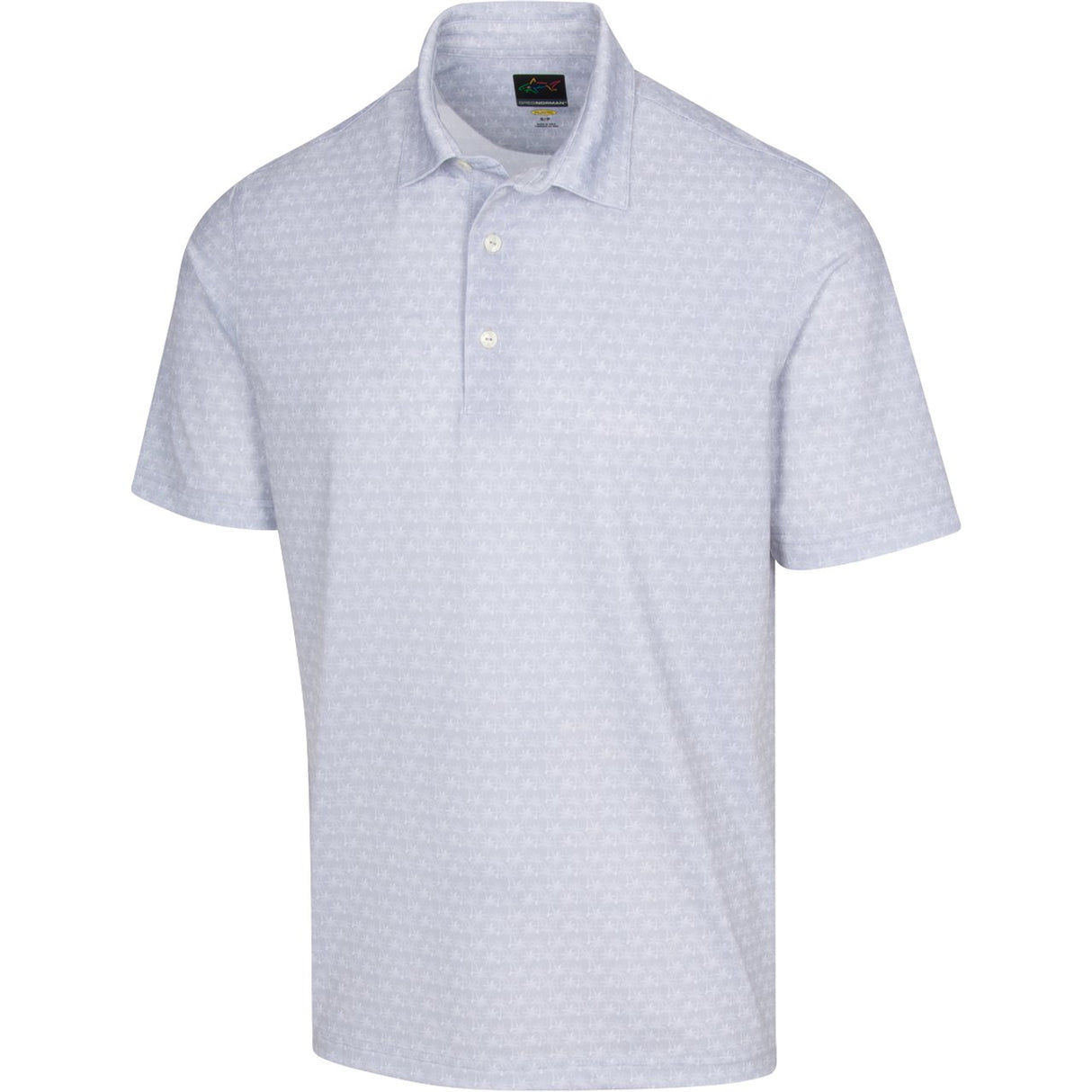 Freedom Micro Pique Palm Print Golf Polo T shirt - Shark Grey