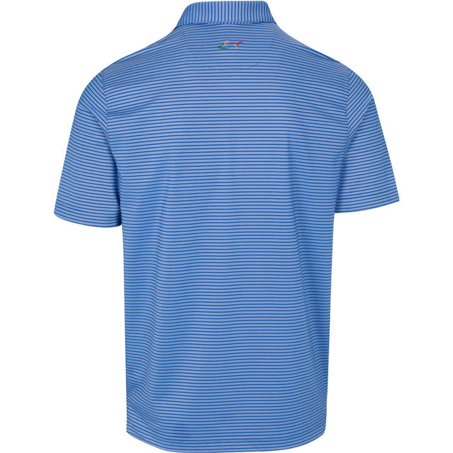 Freedom Micro Pique Classic Stripe Golf Polo T shirt - Maritime