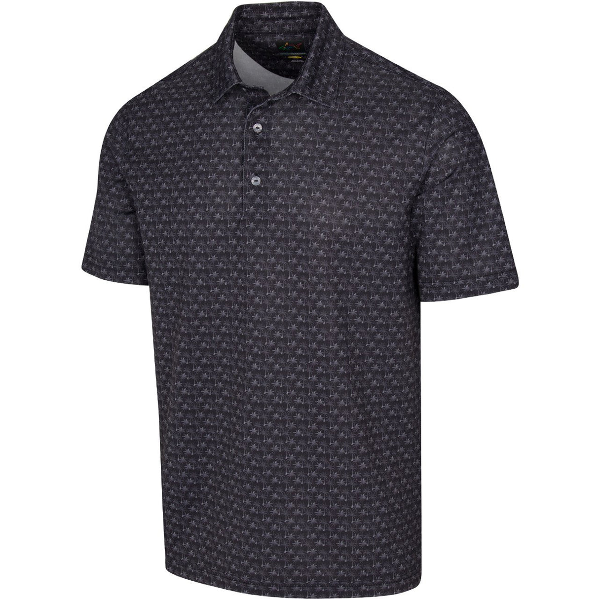 Freedom Micro Pique Palm Print Golf Polo T shirt - Black