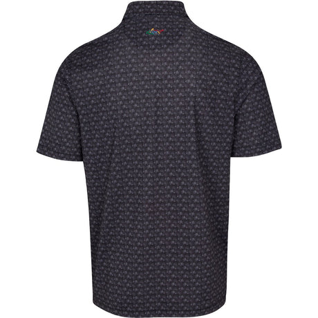 Freedom Micro Pique Palm Print Golf Polo T shirt - Black