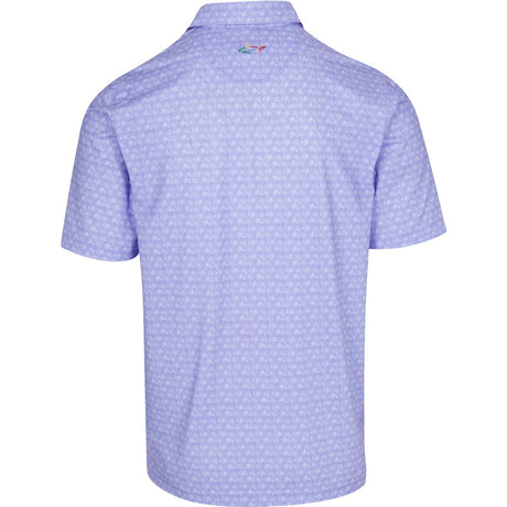 Freedom Micro Pique Palm Print Polo T shirt - Lavender Ice