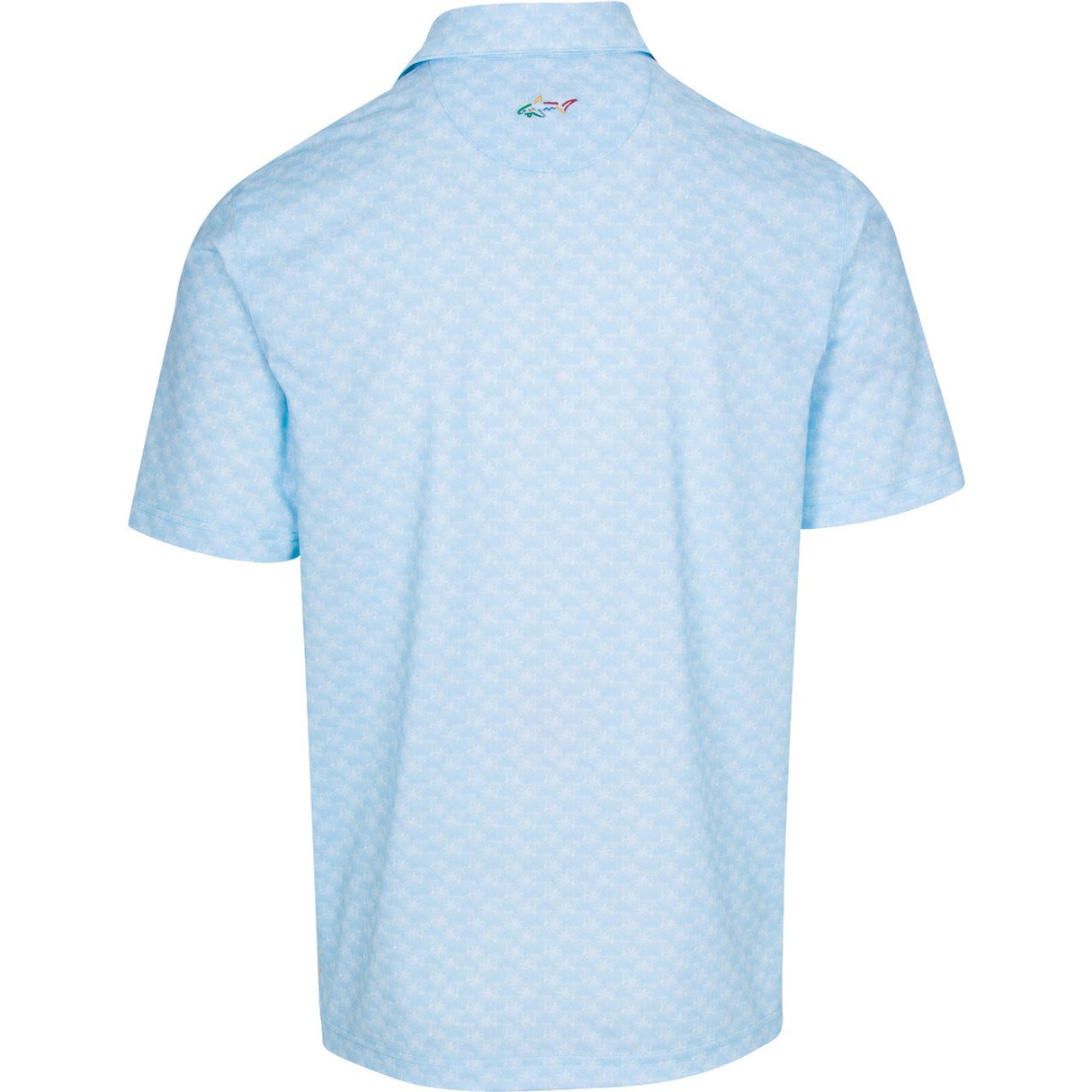 Freedom Micro Pique Palm Print Golf Polo T shirt - Misty Blue