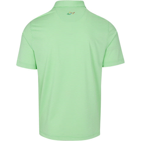 Freedom Micro Pique Classic Stripe Golf Polo T shirt - Lime Meadow