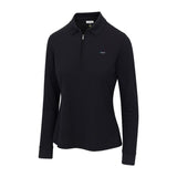 Women's Long Sleeve Classic Pique Polo T-Shirt - Black