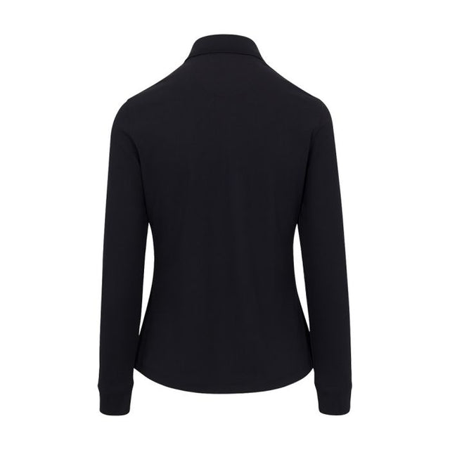 Women's Long Sleeve Classic Pique Polo T-Shirt - Black