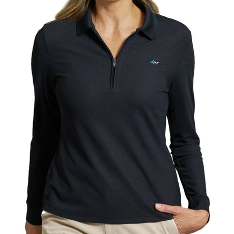 Women's Long Sleeve Classic Pique Polo T-Shirt
