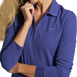 Women's Long Sleeve Classic Pique Polo T-Shirt - Black