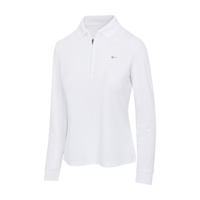 Women's Long Sleeve Classic Pique Polo T-Shirt - Black