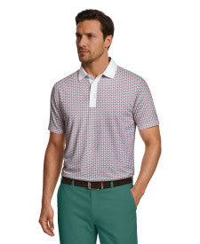 Azalea Geo Print Short Sleeve Golf Polo Shirt
