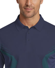 Faux Seamless Mapped Print Short Sleeve Golf Polo Shirt