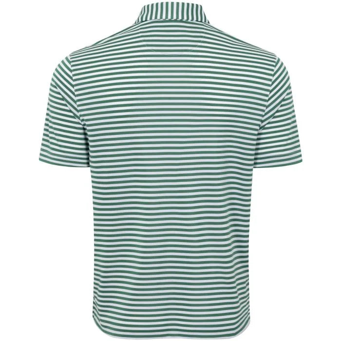 ML75 Recycled Microlux Yarn-Dye Stripe Golf Polo - Birdie Green/White