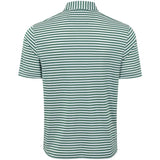 ML75 Recycled Microlux Yarn-Dye Stripe Golf Polo - Birdie Green/White