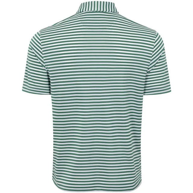 ML75 Recycled Microlux Yarn-Dye Stripe Golf Polo - Birdie Green/White
